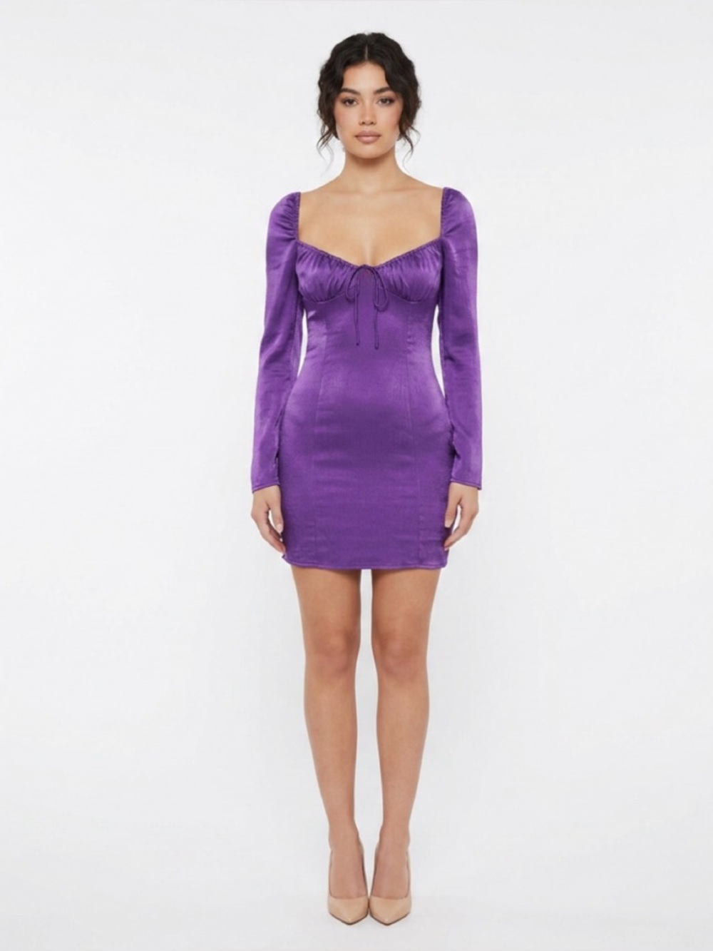 NWT Zara Purple Satin Mini Dress Size Small